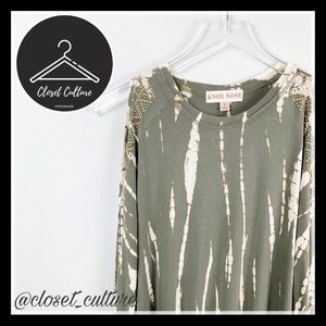Knox Rose | Olive Tie Die Blouse